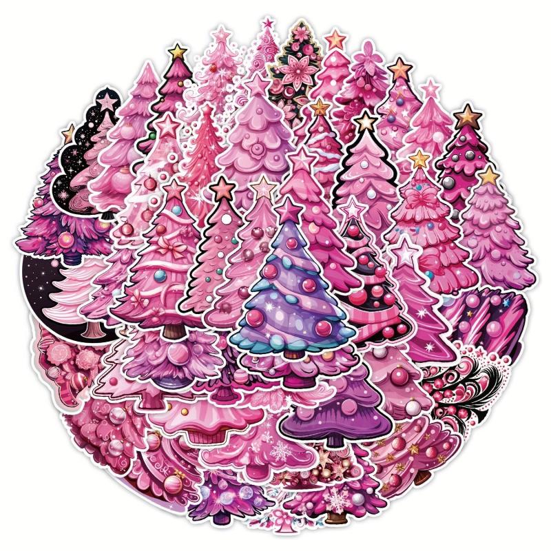50pcs Christmas Tree Graffiti Stickers Waterproof Journal Stickers