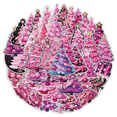 50pcs Christmas Tree Graffiti Stickers Waterproof Journal Stickers