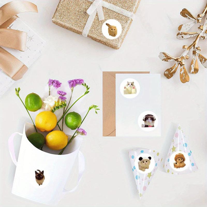 500pcs Cartoon Cat Stickers for Handbook Laptop Phone Envelope
