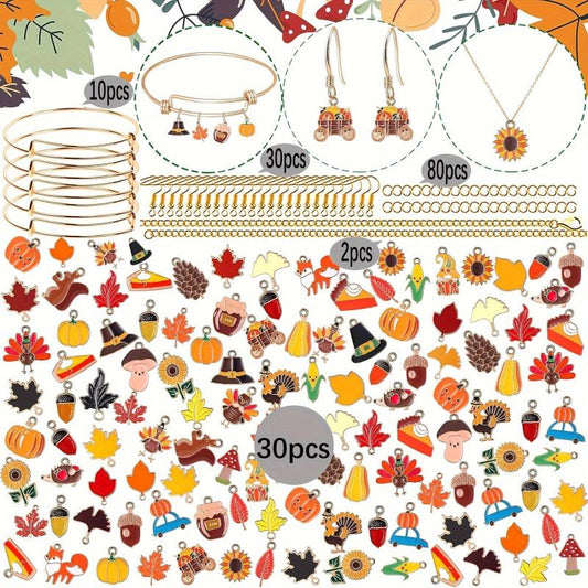 Autumn Alloy Pumpkin Maple Leaf Pendant DIY Jewelry Crafts