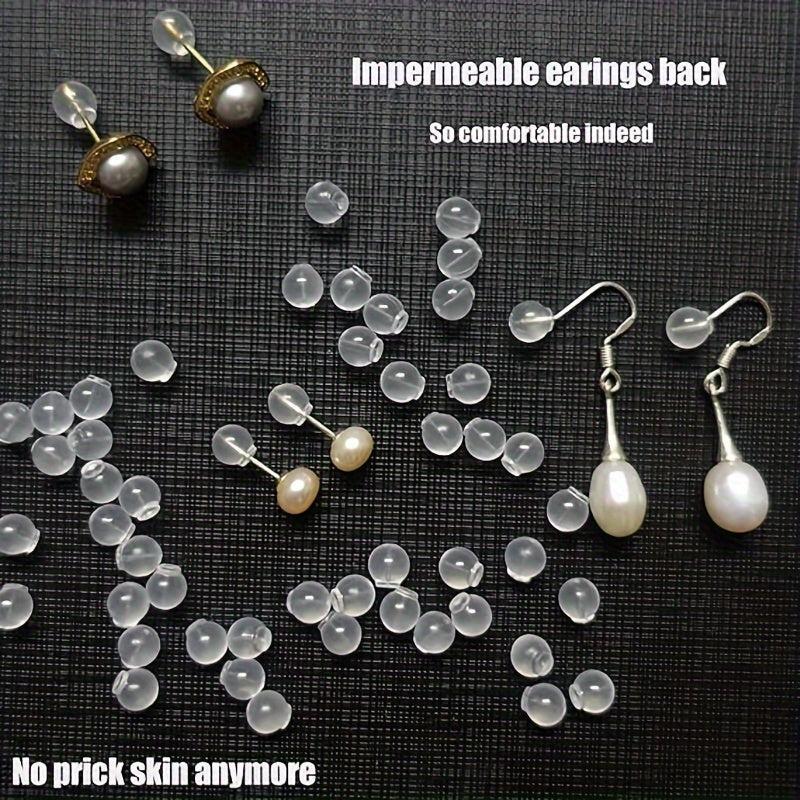 100pcs Transparent Round Ball Ear Plugs Soft and Safe Back
