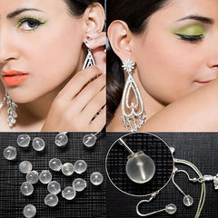 100pcs Transparent Round Ball Ear Plugs Soft and Safe Back