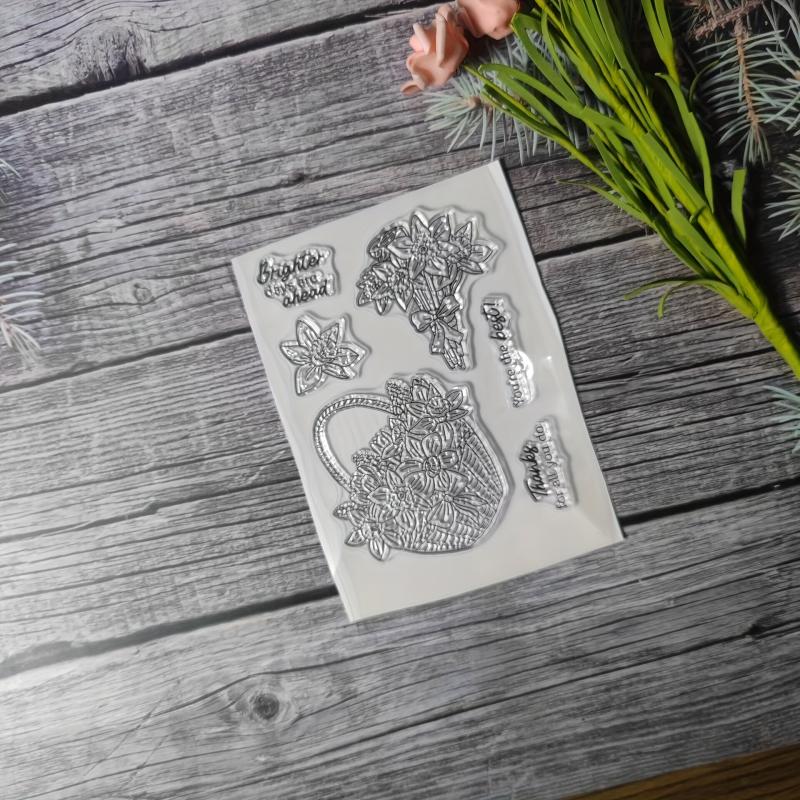 Flower Theme Stamp for DIY Hand Account Card Making