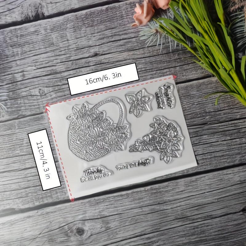 Flower Theme Stamp for DIY Hand Account Card Making