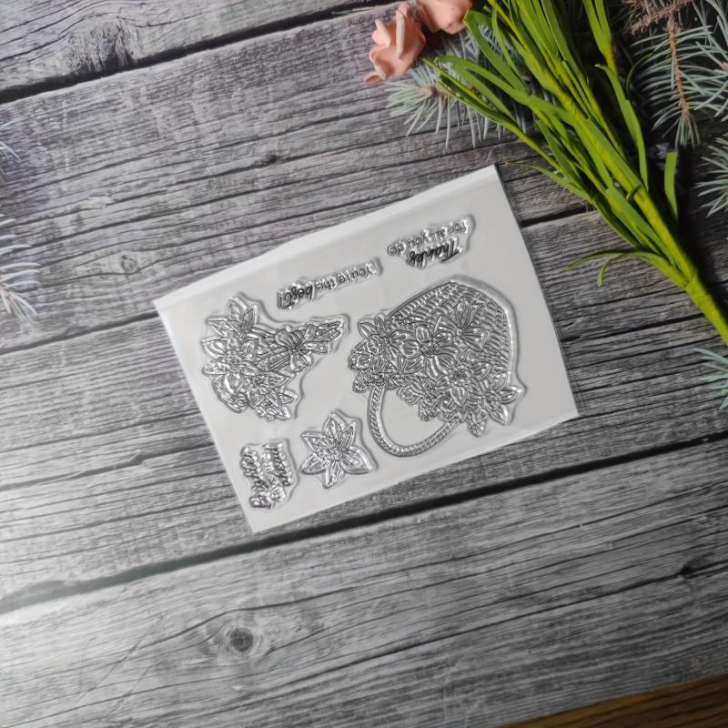 Flower Theme Stamp for DIY Hand Account Card Making