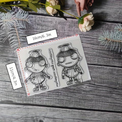 Character Theme Stamp Set for DIY Hand Account Card Making