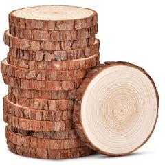 30pcs Natural Wood Chips DIY Round, Home Wall Decoration Props, Christmas Decor