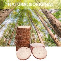 30pcs Natural Wood Chips DIY Round, Home Wall Decoration Props, Christmas Decor