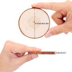 30pcs Natural Wood Chips DIY Round, Home Wall Decoration Props, Christmas Decor