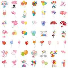 50pcs Cartoon Romantic Balloon Stickers For Stationery Laptops Cups Mobile Cases