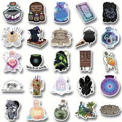 50pcs Apothecary Cartoon Stickers Self-adhesive Mobile Phone Case Pad Waterproof
