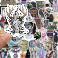 50pcs Apothecary Cartoon Stickers Self-adhesive Mobile Phone Case Pad Waterproof