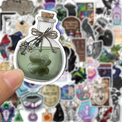 50pcs Apothecary Cartoon Stickers Self-adhesive Mobile Phone Case Pad Waterproof
