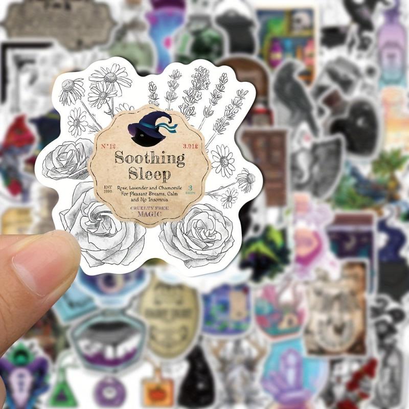 50pcs Apothecary Cartoon Stickers Self-adhesive Mobile Phone Case Pad Waterproof