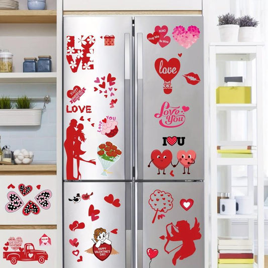 8pcs Love Cupid Couple Window Stickers Refrigerator Stickers Wedding Decoration