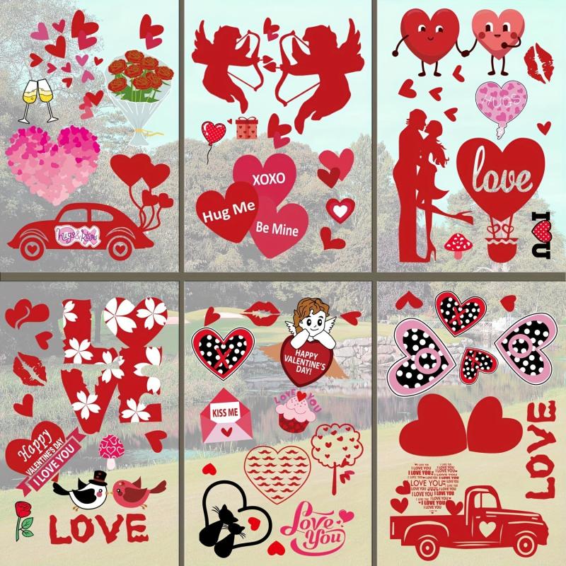 8pcs Love Cupid Couple Window Stickers Refrigerator Stickers Wedding Decoration