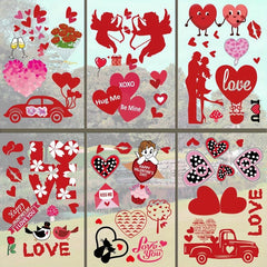 8pcs Love Cupid Couple Window Stickers Refrigerator Stickers Wedding Decoration
