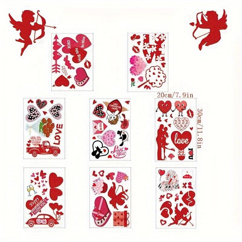 8pcs Love Cupid Couple Window Stickers Refrigerator Stickers Wedding Decoration