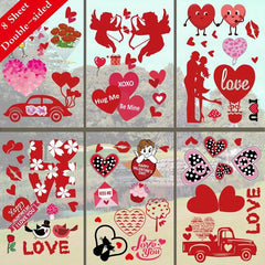 8pcs Love Cupid Couple Window Stickers Refrigerator Stickers Wedding Decoration