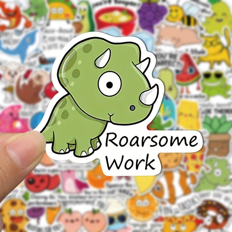 50pcs Funny Motivation Cartoon Stickers for Computer Water Cup Decoration