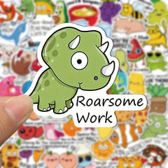 50pcs Funny Motivation Cartoon Stickers for Computer Water Cup Decoration