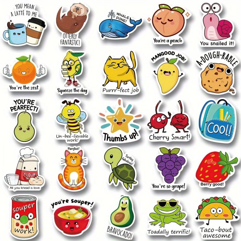 50pcs Funny Motivation Cartoon Stickers for Computer Water Cup Decoration