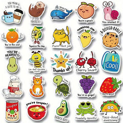 50pcs Funny Motivation Cartoon Stickers for Computer Water Cup Decoration