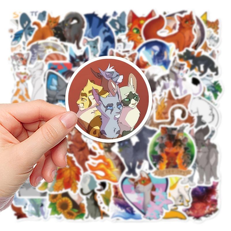 52pcs Cartoon Cats Stickers Laptop Phone Case Decor Waterproof Stickers