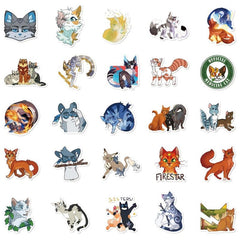 52pcs Cartoon Cats Stickers Laptop Phone Case Decor Waterproof Stickers