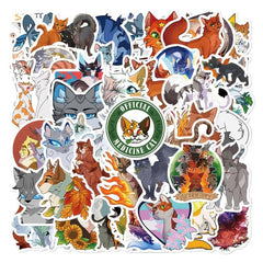 52pcs Cartoon Cats Stickers Laptop Phone Case Decor Waterproof Stickers
