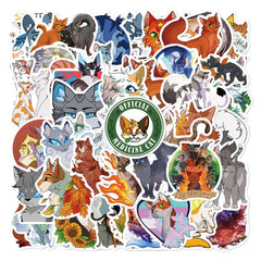 52pcs Cartoon Cats Stickers Laptop Phone Case Decor Waterproof Stickers