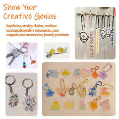 Shrinky Sheets Kit 130Pcs Heat Shrink Plastic Sheet Art Paper Punch Pencils