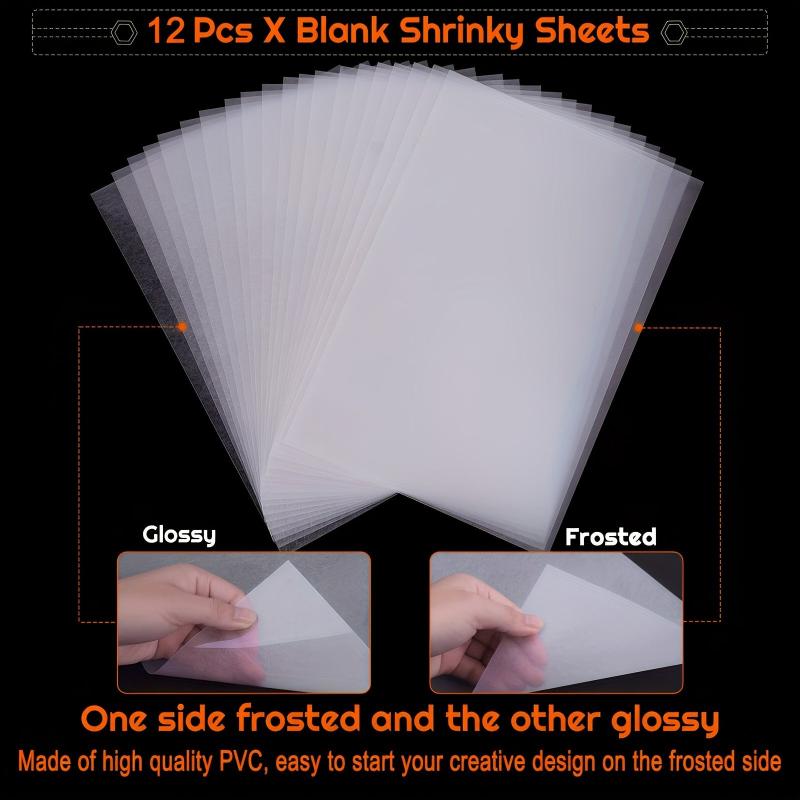 Shrinky Sheets Kit 130Pcs Heat Shrink Plastic Sheet Art Paper Punch Pencils
