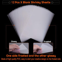 Shrinky Sheets Kit 130Pcs Heat Shrink Plastic Sheet Art Paper Punch Pencils