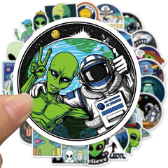 50 Fun Alien Paint Stickers - Unique Designs