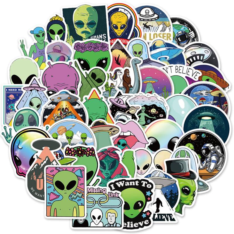 50 Fun Alien Paint Stickers - Unique Designs