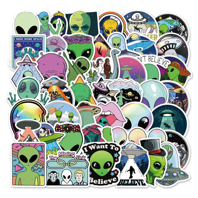 50 Fun Alien Paint Stickers - Unique Designs