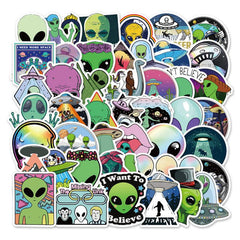 50 Fun Alien Paint Stickers - Unique Designs