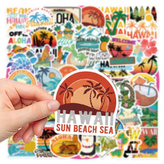 50pcs Hawaii Travel Stickers Waterproof Room Decoration