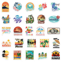 50pcs Hawaii Travel Stickers Waterproof Room Decoration
