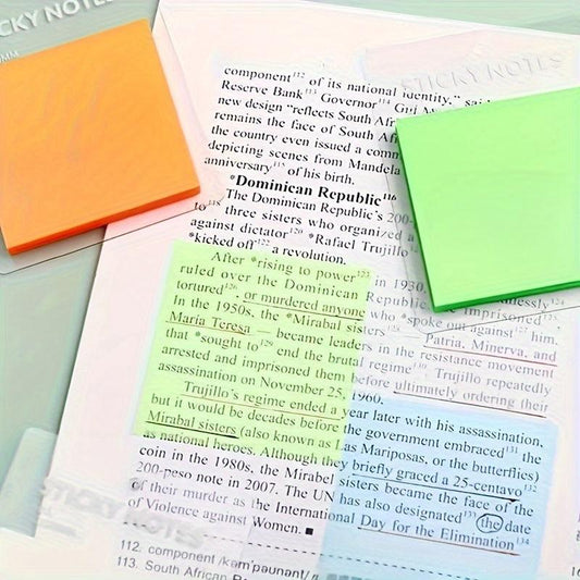 50pcs Colorful Translucent Waterproof Index Stickers for Textbook Key Decoration