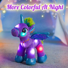 Glow Guards Purple Unicorn Plush Toy 15 Min Timer for Kids' Sleep Play