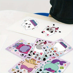 6pcs Anime Cartoon DIY Face Stickers Gift