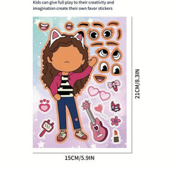6pcs Anime Cartoon DIY Face Stickers Gift