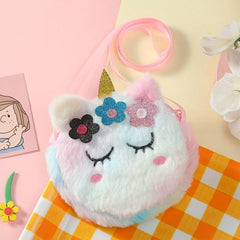 Winter Unicorn Plush Wallet Shoulder Bag