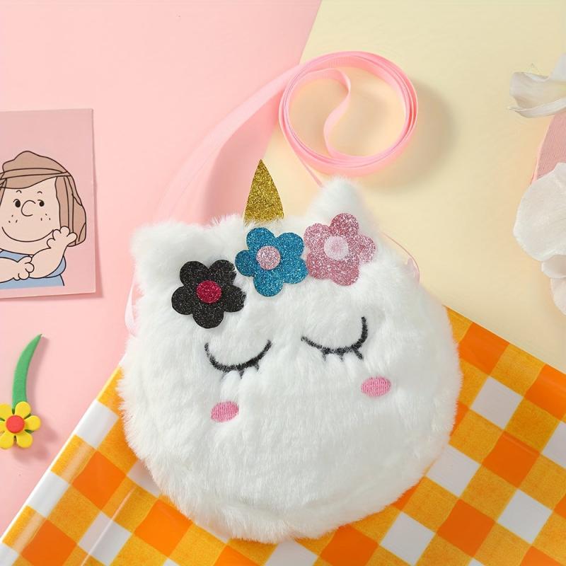 Winter Unicorn Plush Wallet Shoulder Bag
