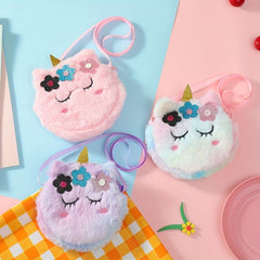 Winter Unicorn Plush Wallet Shoulder Bag
