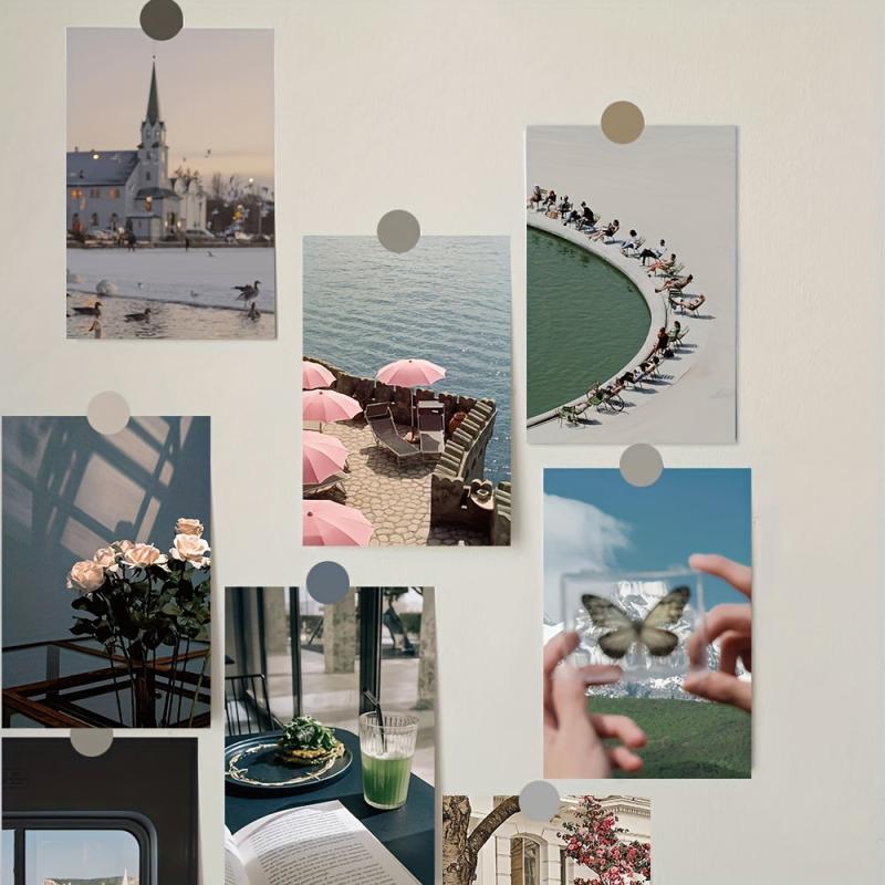 10pcs Art Landscape Postcard Wall Stickers
