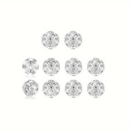 10pcs Circular Crystal Spacer Beads for Jewelry Making