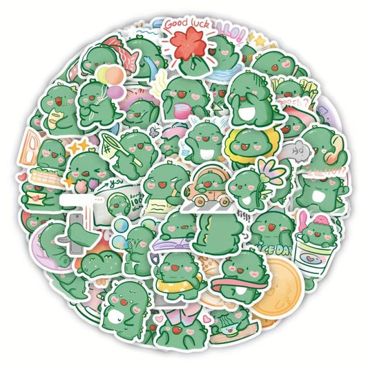 60pcs Dinosaur Cartoon Stickers Waterproof for Decoration Backpacks